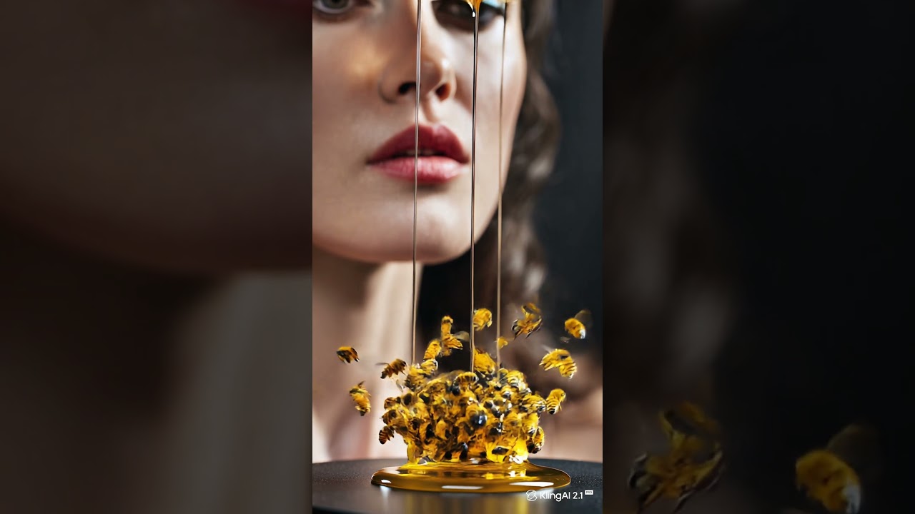 Golden Honey Transforms into Swarming Bees | Cinematic ASMR Art #aiart #asmr