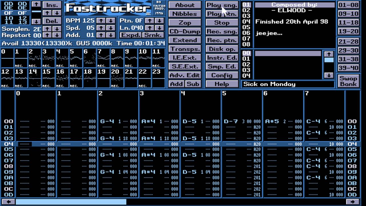 Elwood - Sick on Monday (1998) - FastTracker 2