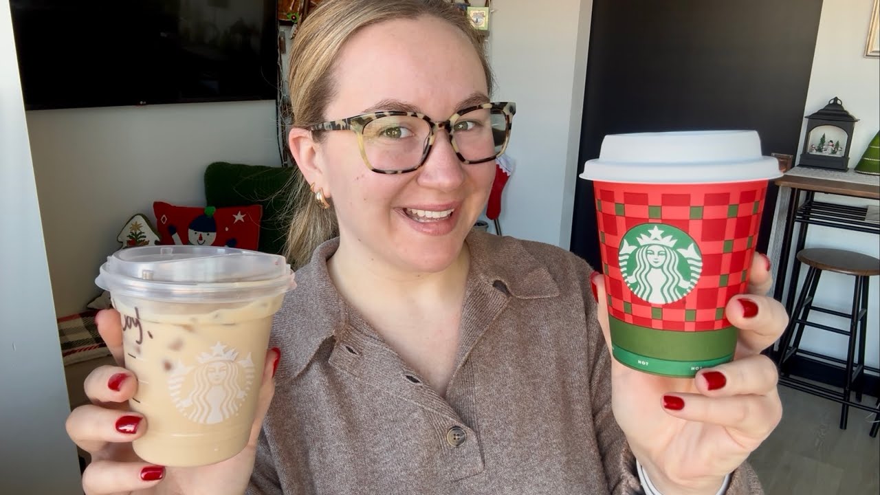 Coffee ASMR | Trying Starbucks Holiday drinks ☕️💚