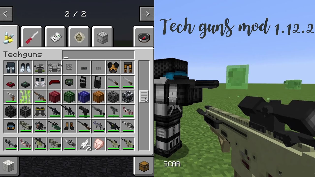 Tech guns mod(1.12.2) Minecraft Review ,Techguns Tutorial