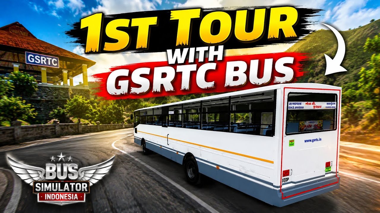 Gujarat ST bus in bus simulator indonesia At 1st tour