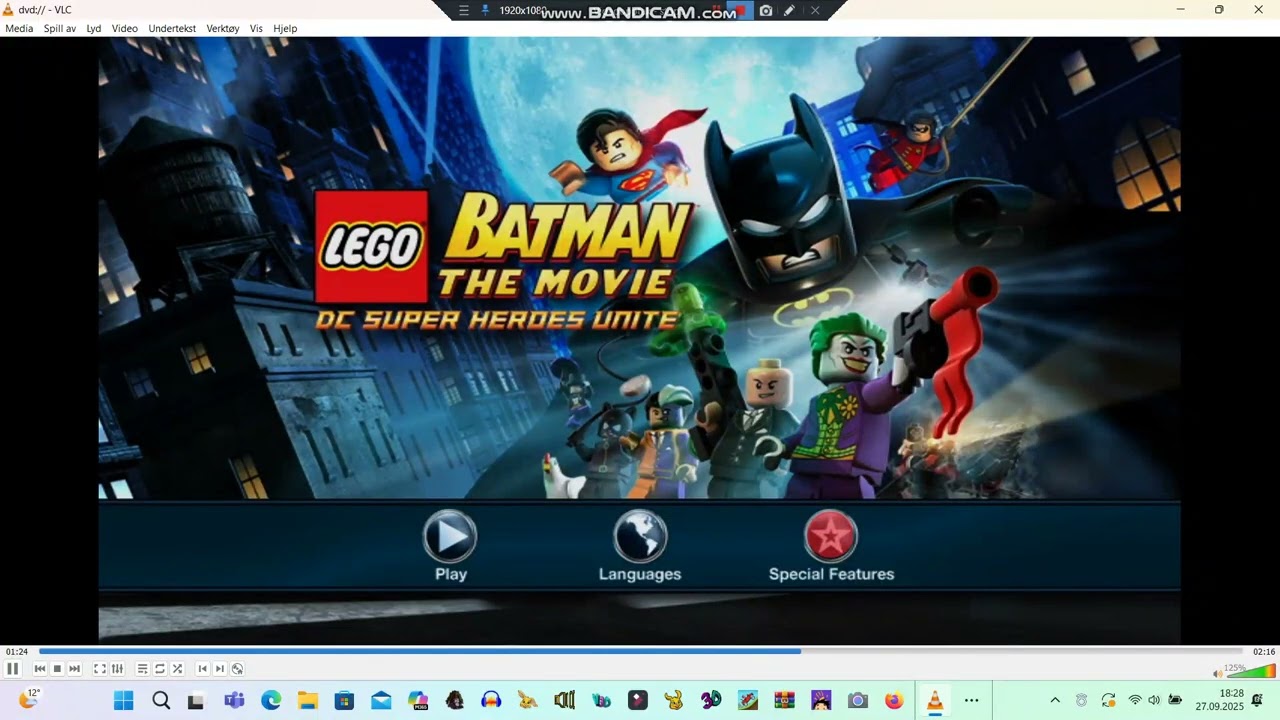 Lego Batman the Movie: DC Super Heroes Unite DVD Menu (Nordic) (2013)