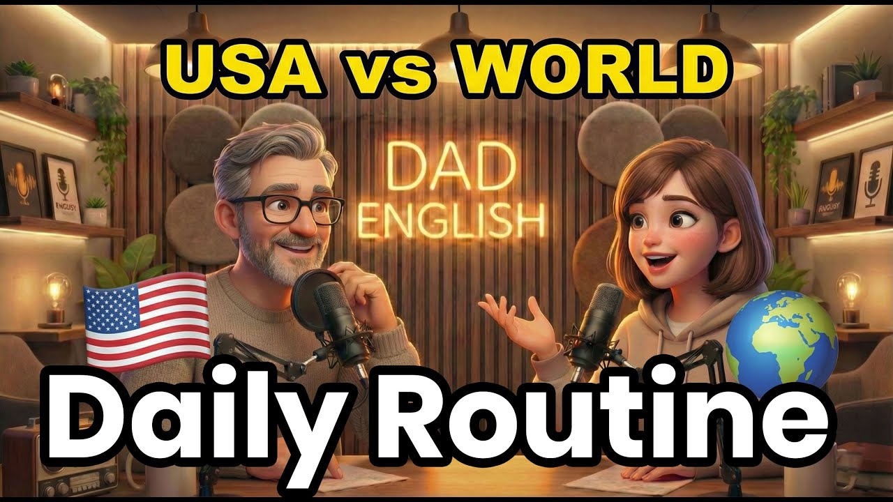English Listening Practice: Daily Routine (USA vs The World)