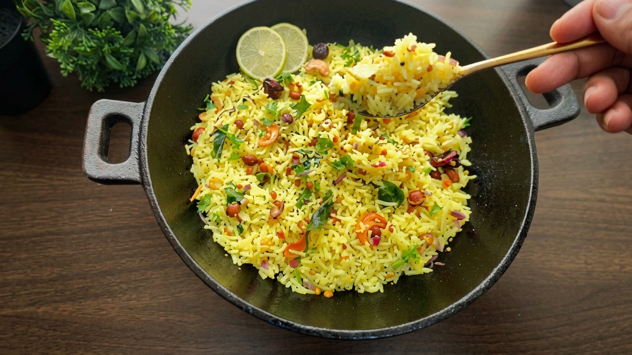 Quick and Tasty Lemon Rice | Perfect Lunch Box Recipe | Tangy Lemon Rice | Lemon Rice in Minutes