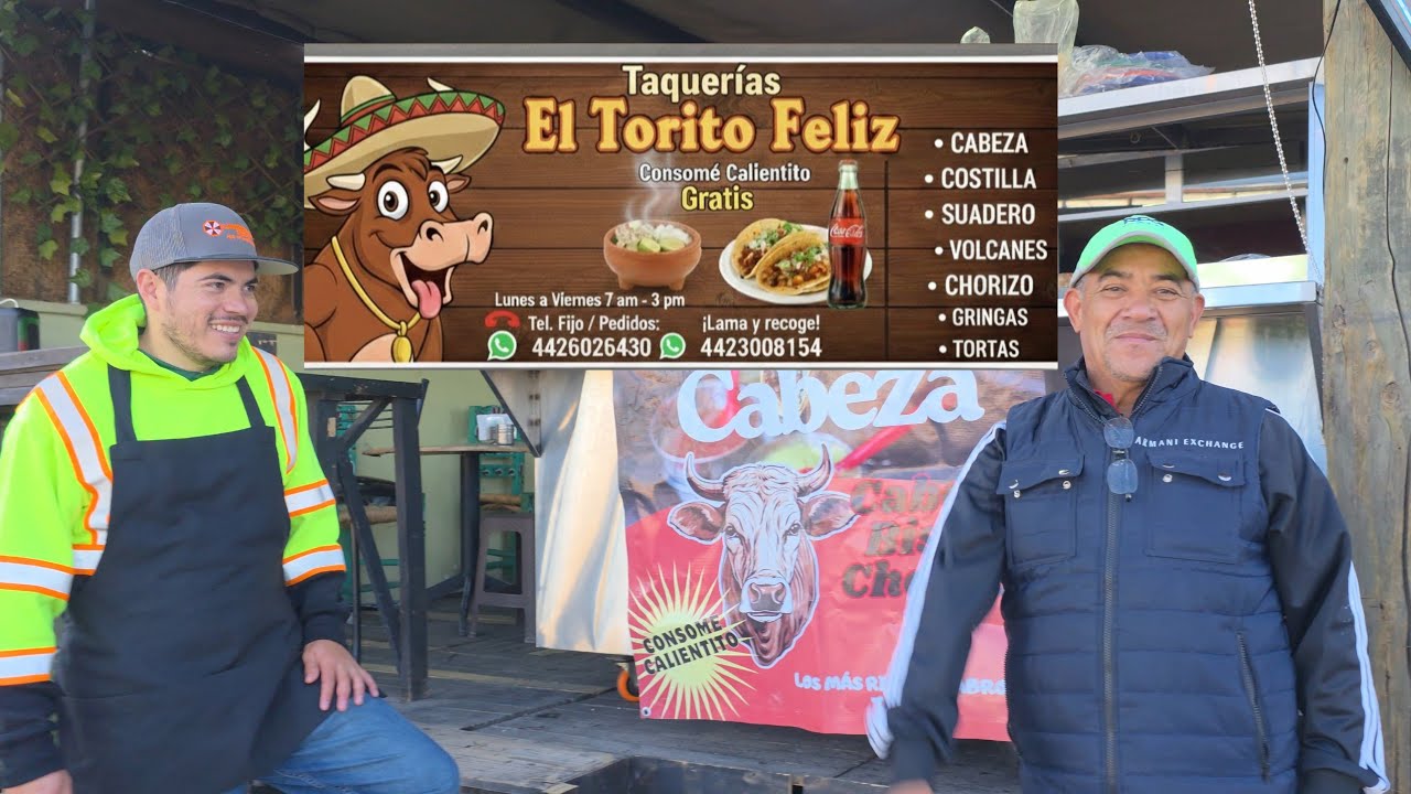 Como están ricos los tacos de cabeza y el consome y el cafecito 
