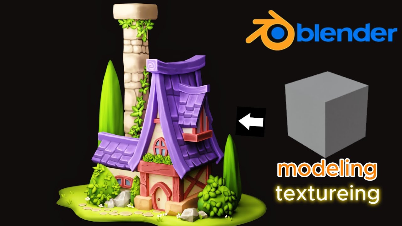 This is how I made stylized country house in blender #3dmodeling #texturepaint #blender 3d