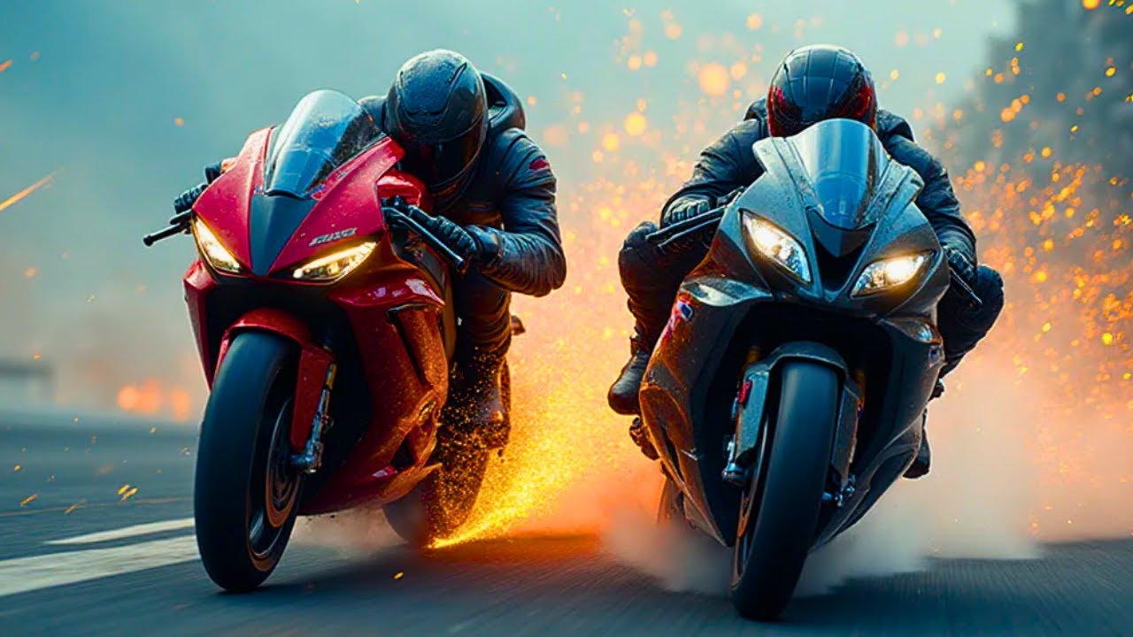 2025 🔥BMW M 1000 RR vs Suzuki Hayabusa🏍️ | Ultimate Superbike Racing Combat on Road & Beach🌊