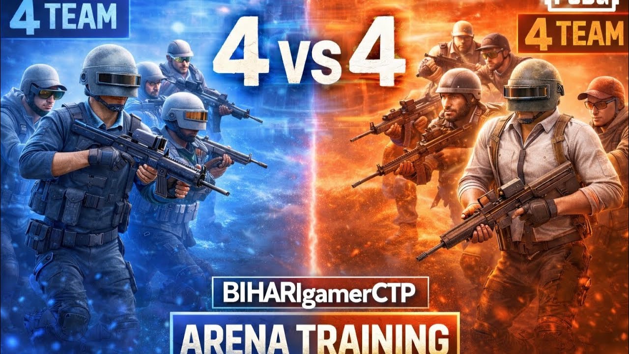 4vs4 BGMI arena training room gamplay || BLUE TEAM WIN |||| MVP 14 KILL BLUE TEAM || RED TEAM DEFFET