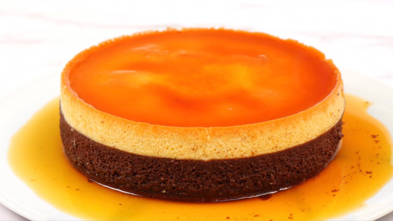 Caramel pudding with chocolate cake – steamed