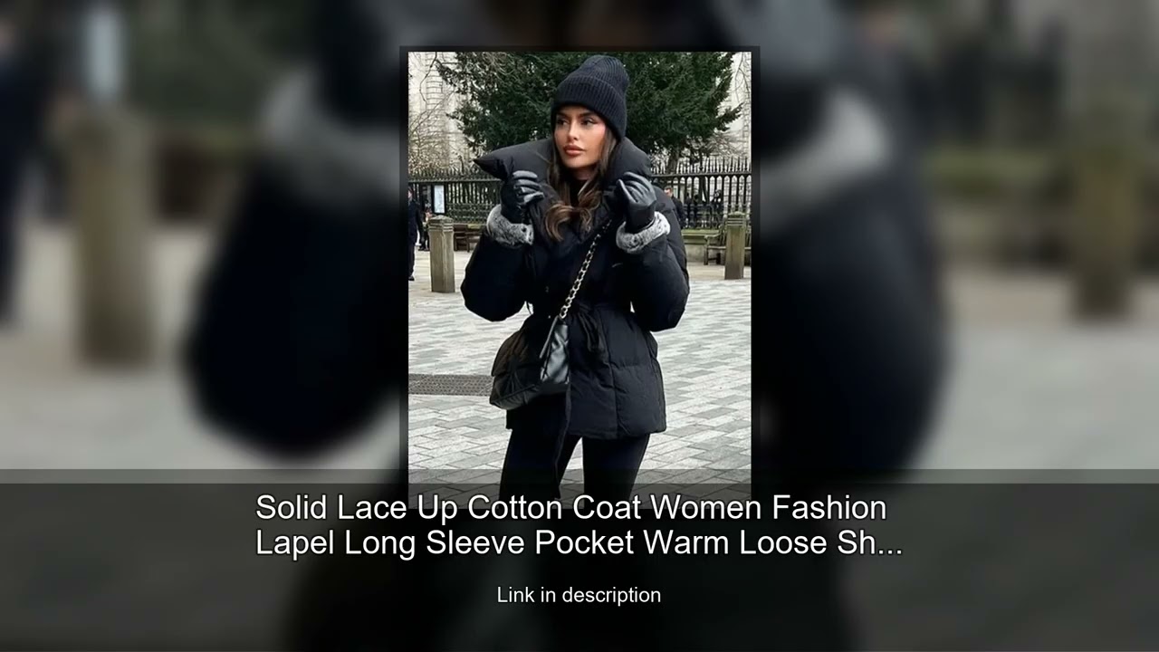 Solid Lace Up Cotton Coat Women Fashion Lapel Long Sleeve Pocket Warm Loose Short Jacket New La