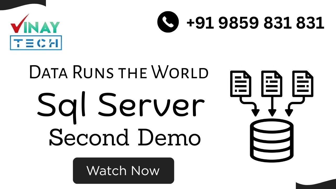 SQL Server Second Demo | 20th Jan 2026 | Vinay Tech | +91 9859 831 831