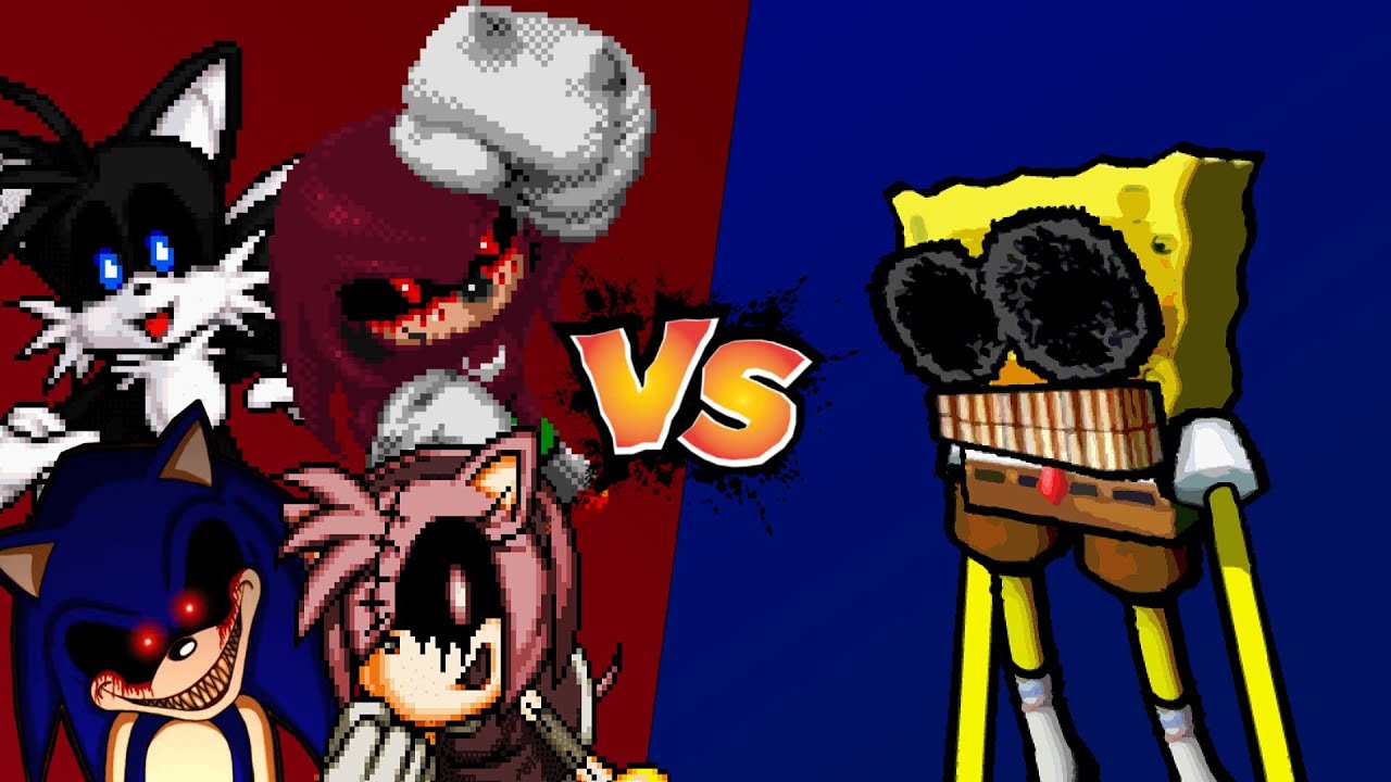 MUGEN Battle - Sonic.EXE & Tails.EXE & Amy.EXE & Knuckles.EXE vs Spong