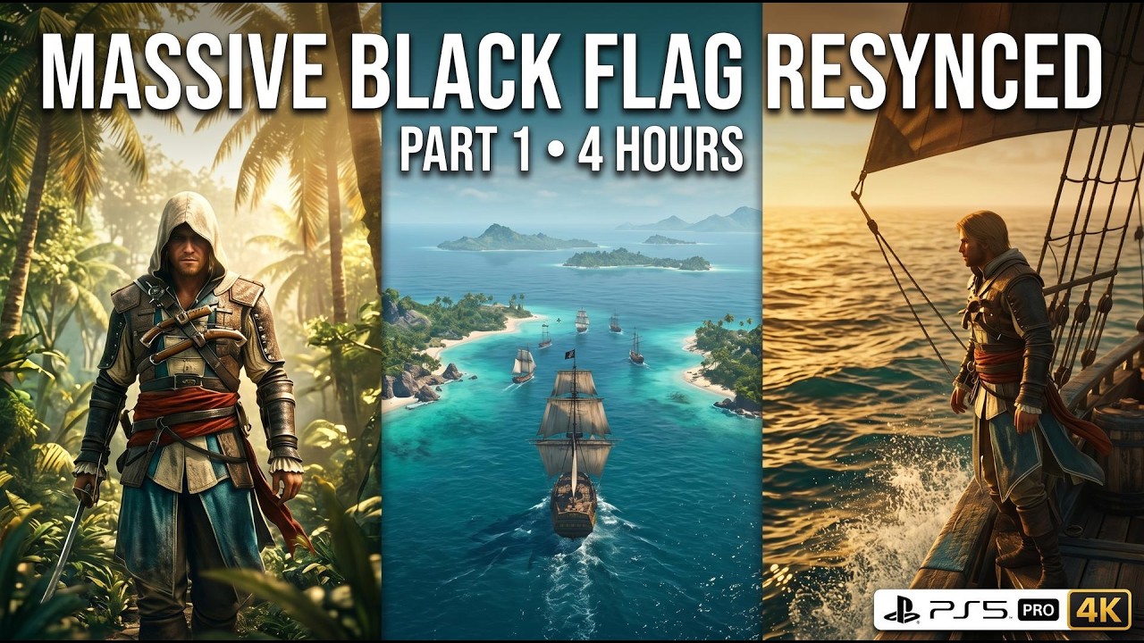 Assassin's Creed Black Flag Resynced FULL Opening Gameplay Walkthrough (PS5 Pro 4K 60FPS) + GIVEAWAY