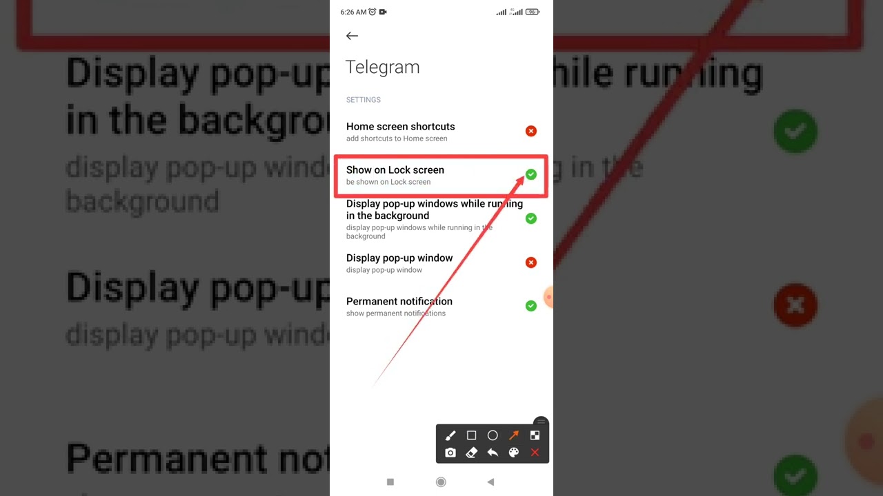 How to fix Telegram apps show on lock screen setting