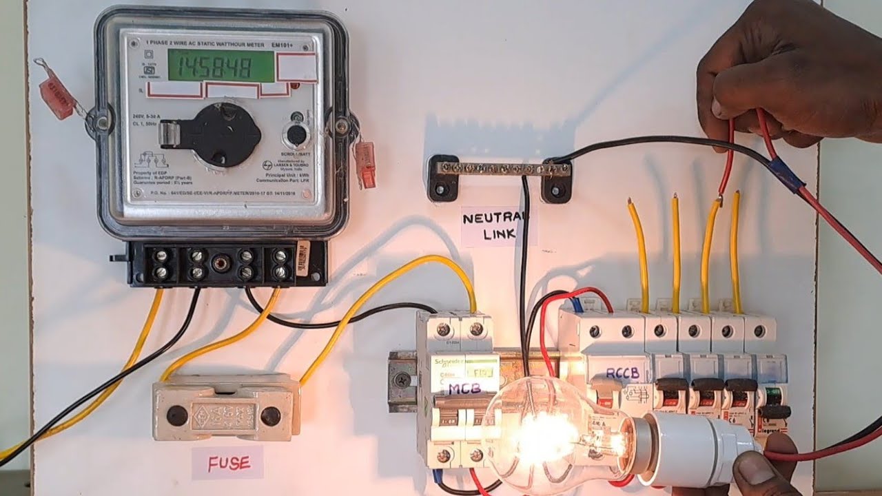 Single phase energy meter connection and #single phase DB wiring MCB With RCCB | Circuit Tamil#