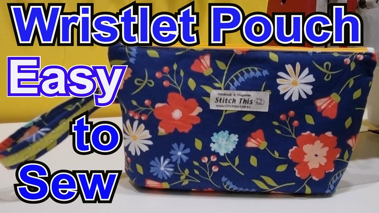 How to sew a curved bottom wristlet pouch. Zippered bag for beginners
