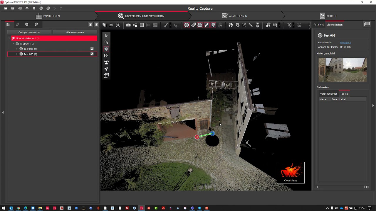 Einzelne Punktwolke in Register 360 bereinigen - Scanner2GO