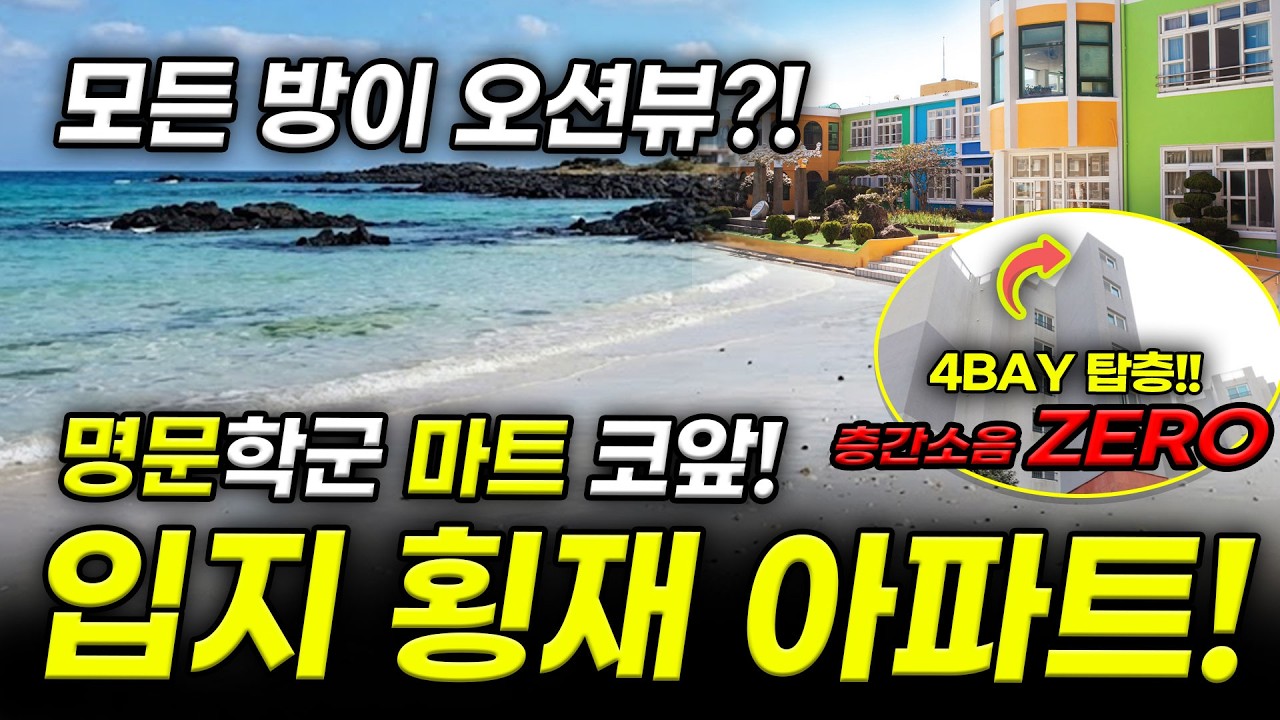 제주 학군, 인프라, 오션 뷰 다 가진 아파트가 있다? 맹모들이 탐내는 층간 소음 없는 표선 탑층 아파트!