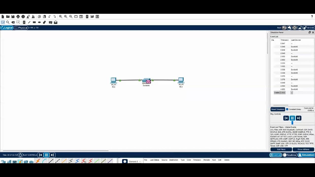 Switched Network PC to Switch to PC Connection Networking Tutorial Using Cisco Packet Tracer