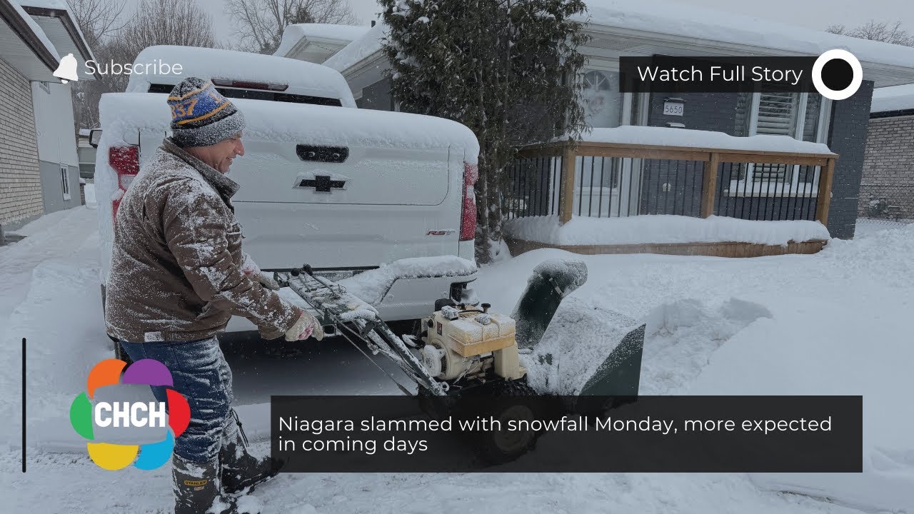 Niagara slammed with snowfall Monday, more expected in coming days