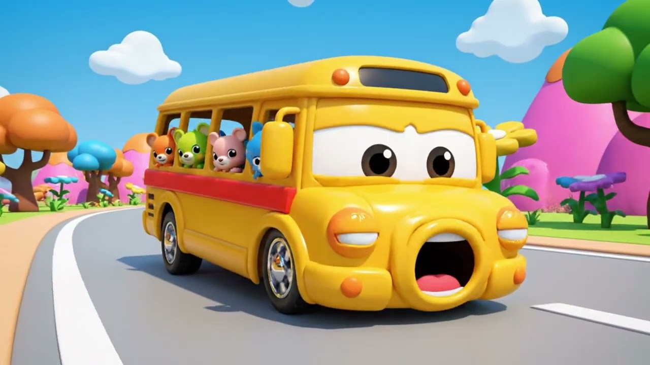Wheels Go Round in the Jungle 🌈 | Baby & Toddler Rhyme
