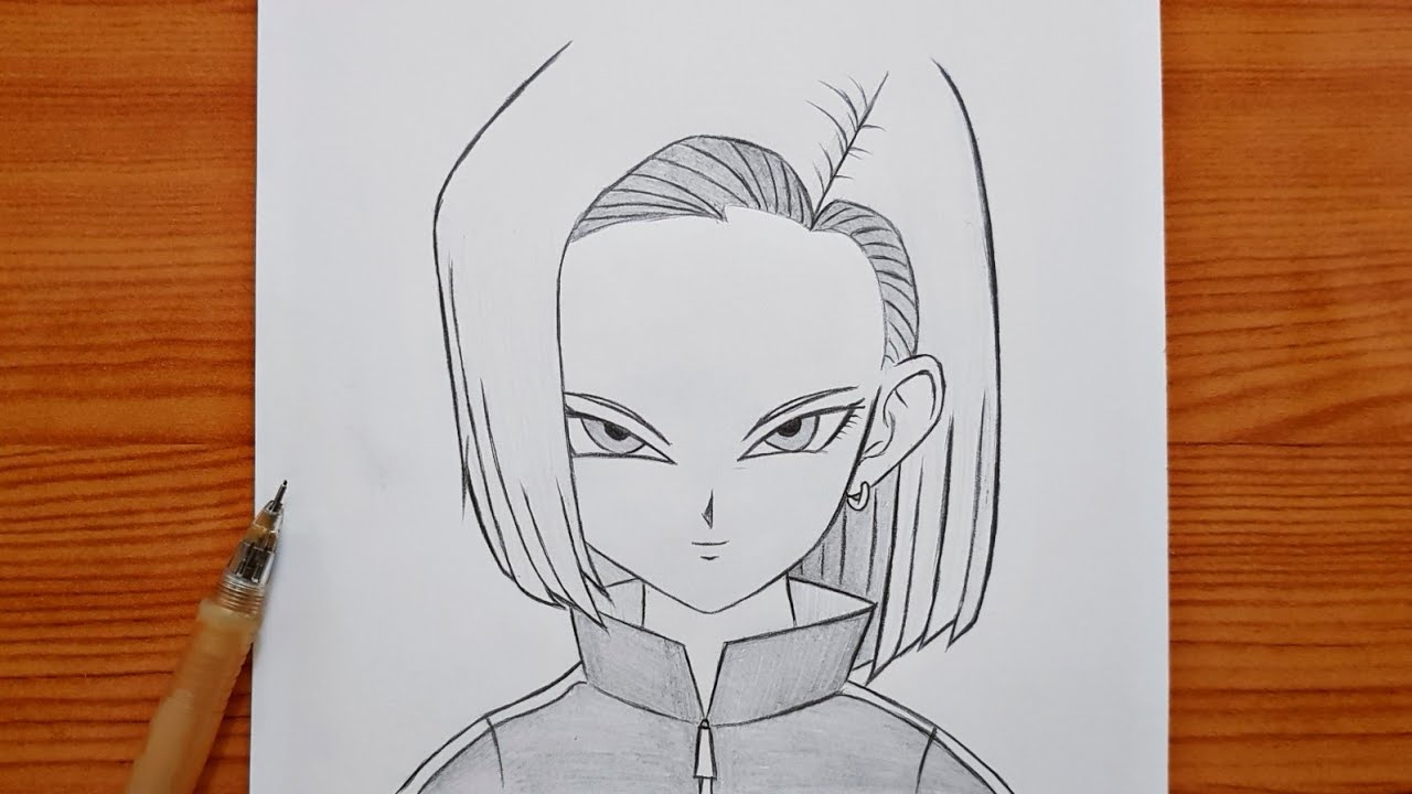 как нарисовать андроида 18 (Dragon Ball) | андроид 18 шаг за шагом | простой рисунок