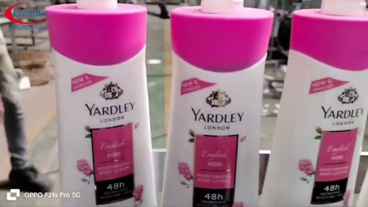 Cosmetic Lotion 300 ml HDPE Bottles Front & Back Labelling Machine