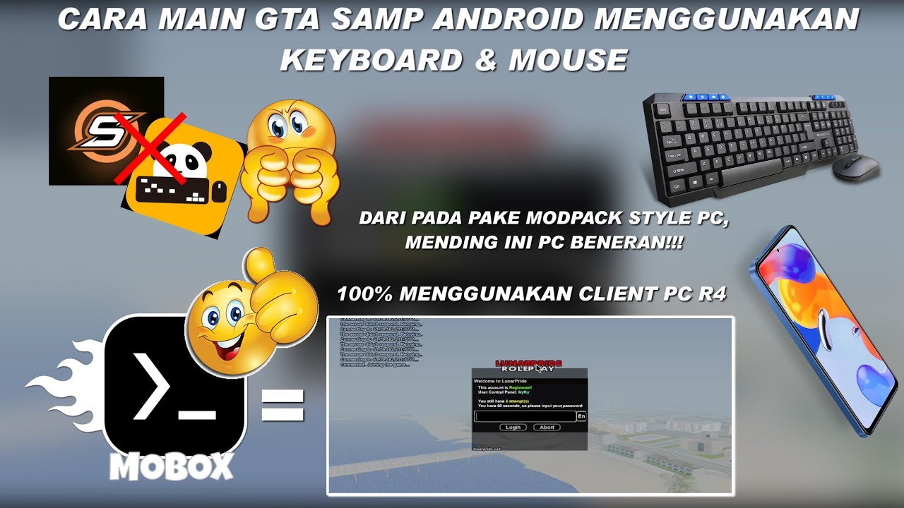 Cara Main Gta SAMP Android Pakai Keyboard Dan Mouse | 100% Pake Client PC R4!!