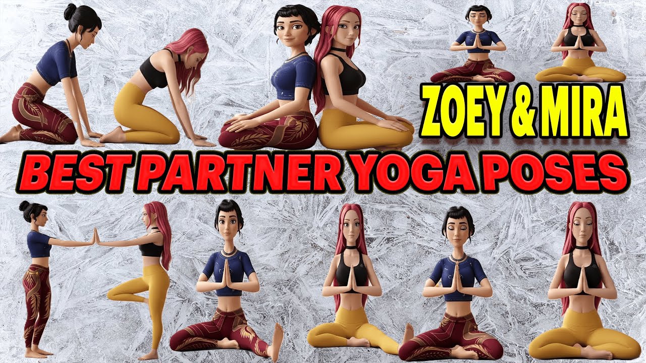 Kids Duo yoga poses | Best partner yoga poses with Zoey & Mira - Kpop demon Hunters