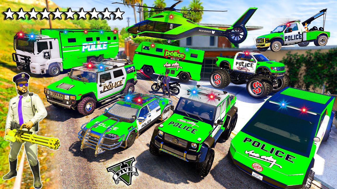 GTA V - Stealing VICE CITY  Heavy Police Vehicles with Franklin for Jimmy | (Real Life Cars #68)