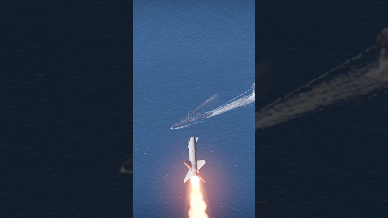 P-270 Moskit missile strike hits Kirov cruiser at sea 💥 #moskit #kirov #navy #missile #sea #hit #sim
