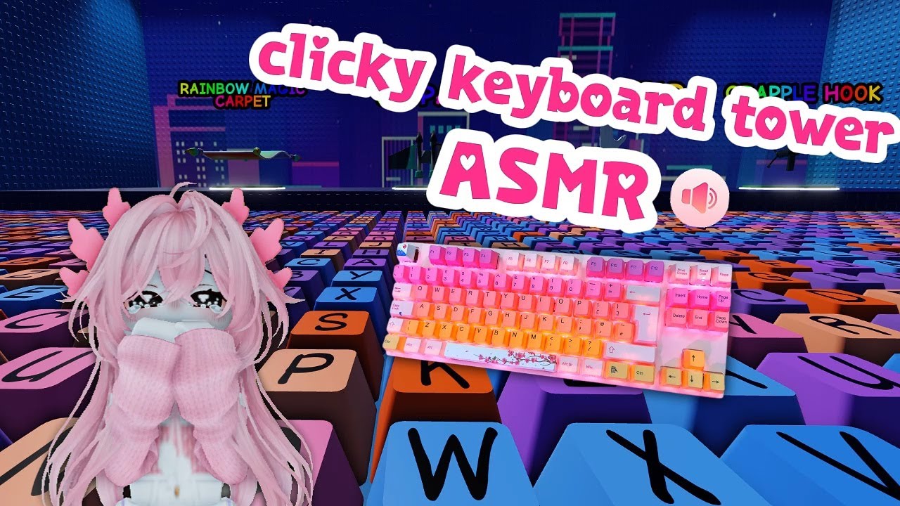 roblox ASMR in CLICKY KEYBOARD TOWER (thick chonky keyboard)