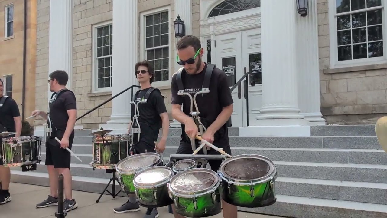 Downbeat Percussion playing High Hopes with Quads that Spin