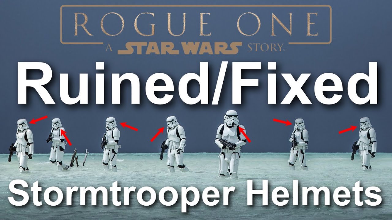 ROGUE ONE RUINED / FIXED STORMTROOPER HELMETS, How Disney Changed The Stormtrooper Helmet Forever