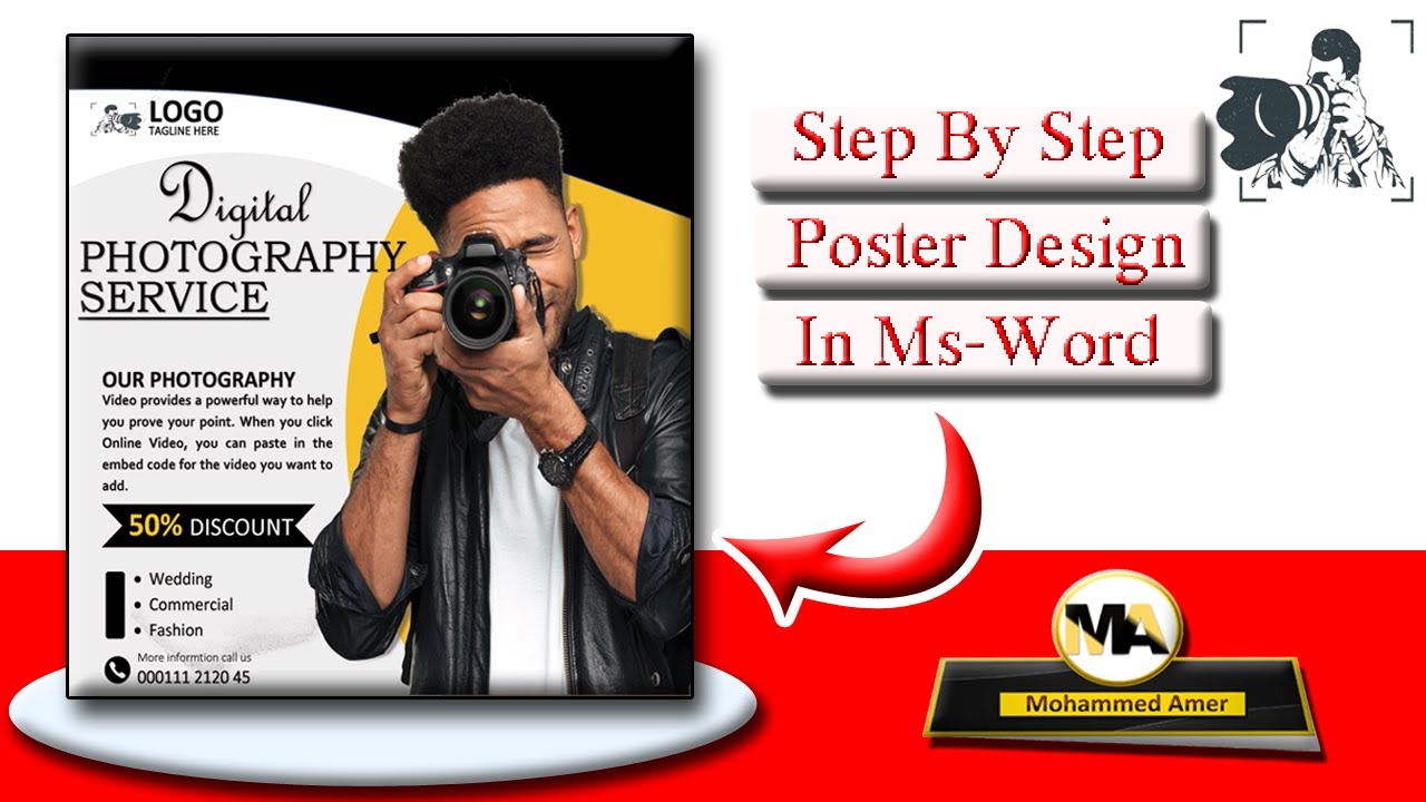 Learn Photography Poster Design in ms word || Full Tutorial