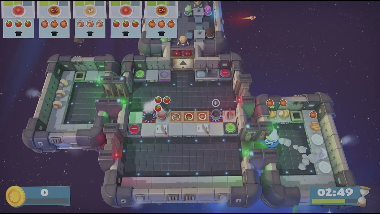 Overcooked 1, 2 players, all stars, levels 5-4 to 5-6