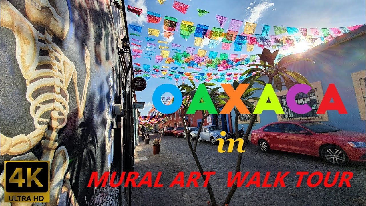 4K Walk: Oaxaca Mural Art Tour | Oaxaca, Mexico | Jalatlaco District