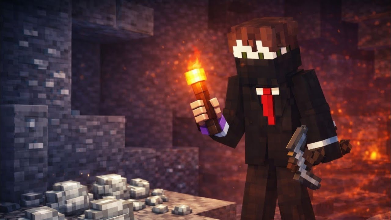 Ich mine Eisen in einer Höhle Minecraft Fackel 2 folge 2#