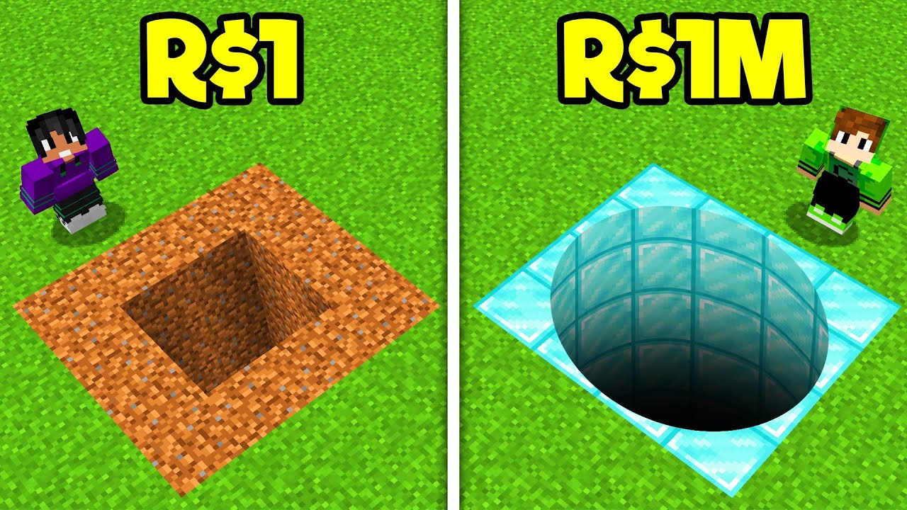 TÚNEL de R$1,00 vs TÚNEL de R$1.000.000,00 na Batalha de Construção