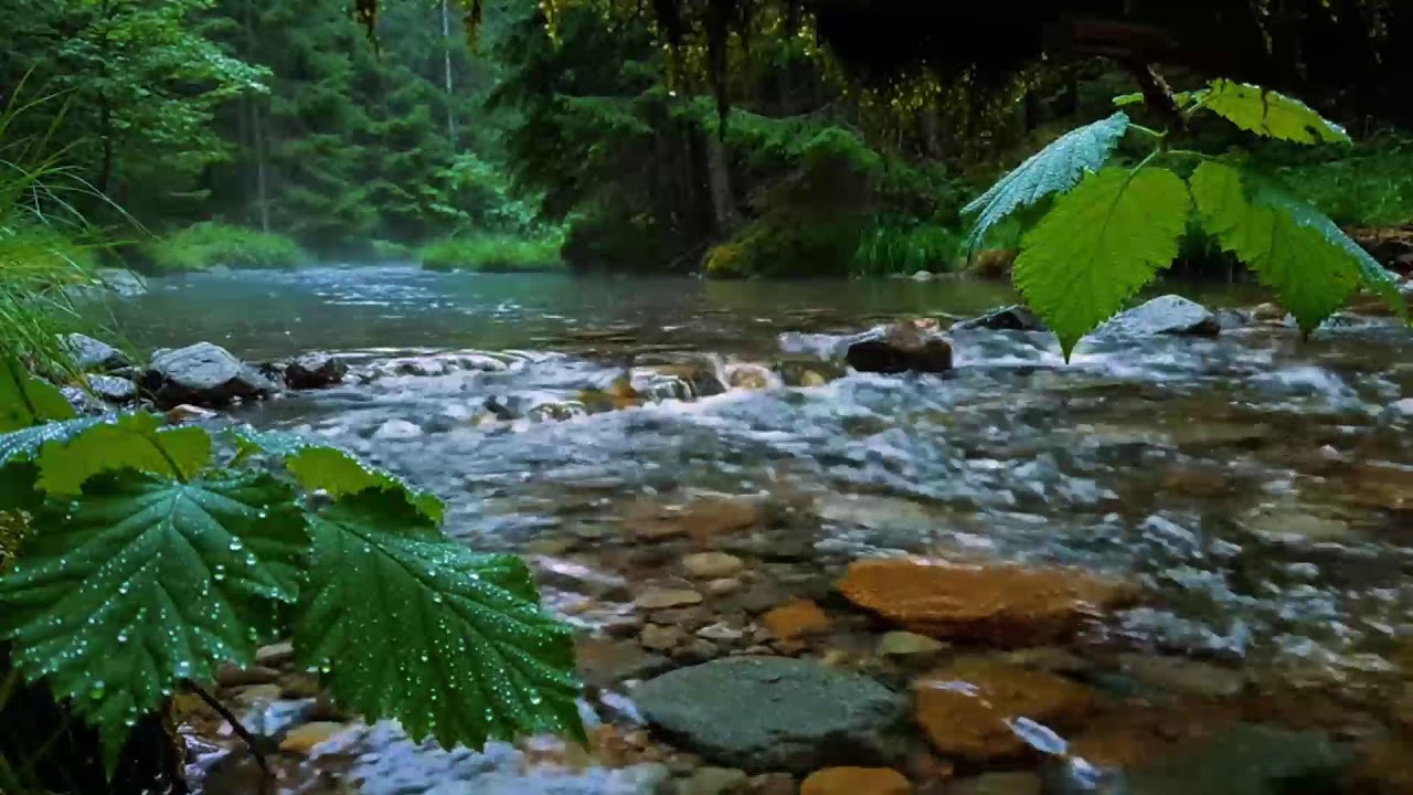 Calming Forest Ambience, Birds Singing Beautiful Stream Sounds for Deep Sleep, Study Focus, Medicine