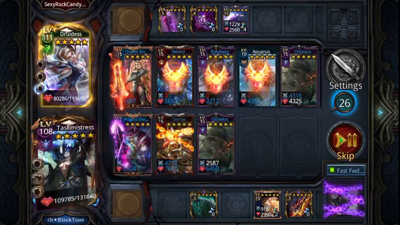 BlackTone's lvl 8 Task Mistress vs RockCandyGod's lvl 8 Druidess in Deck Duels
