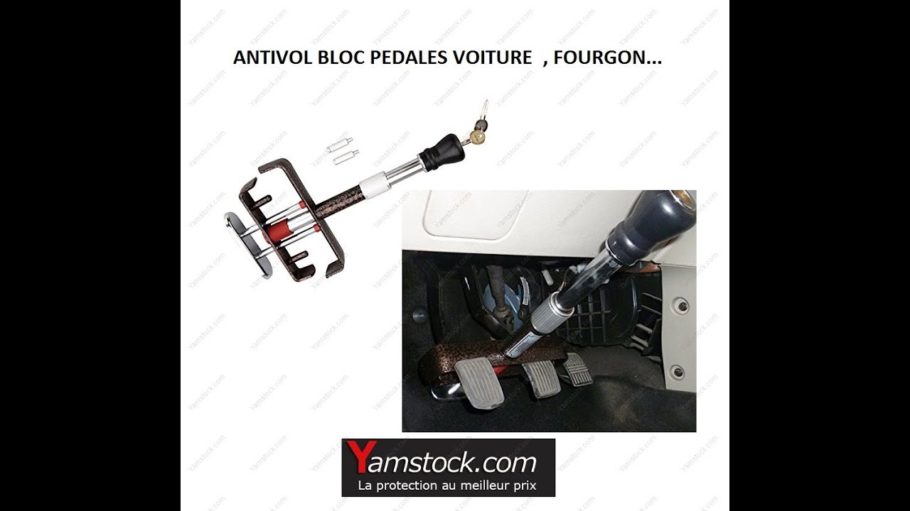 Antivol bloque pédales pour voiture, fourgon...