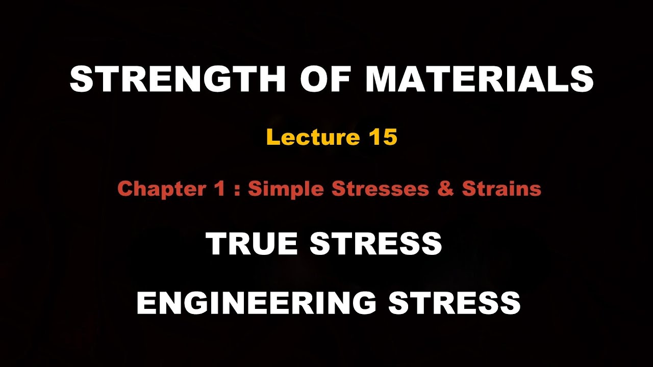 Strength of Materials | Lecture Series | Lecture 15 - True Stress & Engineering Stress