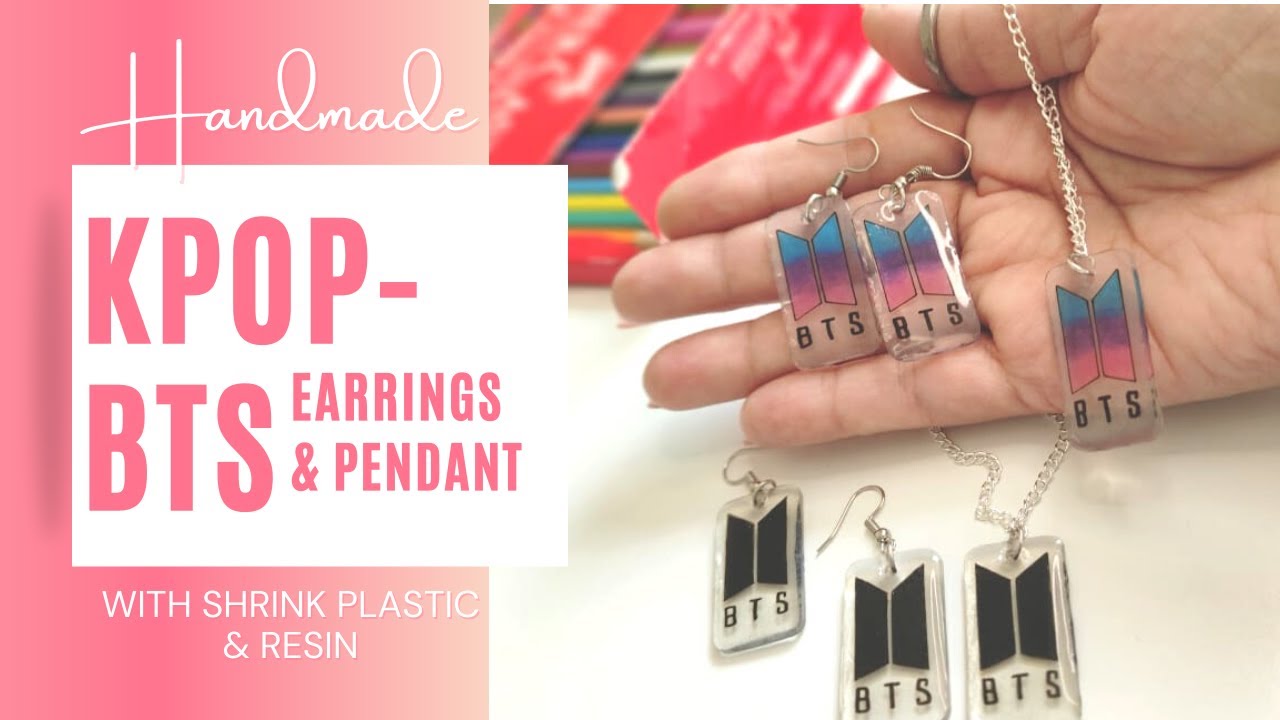 How to Make BTS Earrings & Necklace| BTS Jewellery #BTS #DIY #jewellery