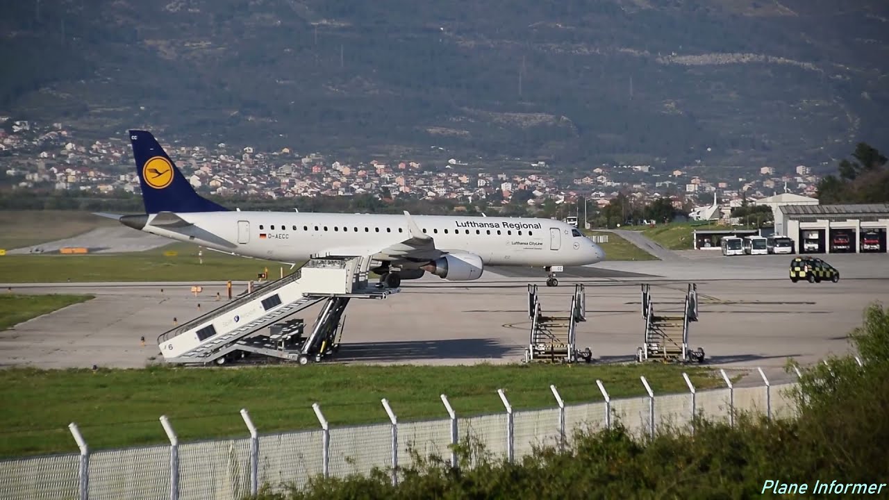 Lufthansa Embraer E190 LR D-AECC Landing at Split Airport LDSP/SPU
