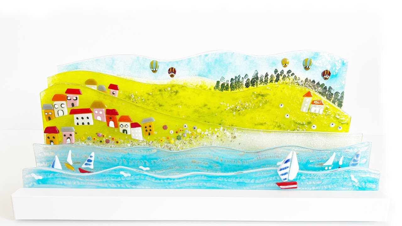 Fused Glass Seaside Landscape