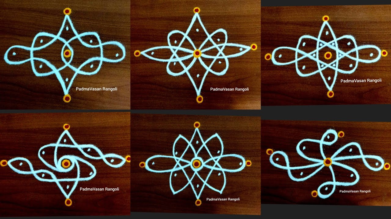 261. 6 Kolangal/ BegginersRangoli/DailyKolam/ SimpleKambiKolam /AttractiveMuggulu /AppartmentRangoli