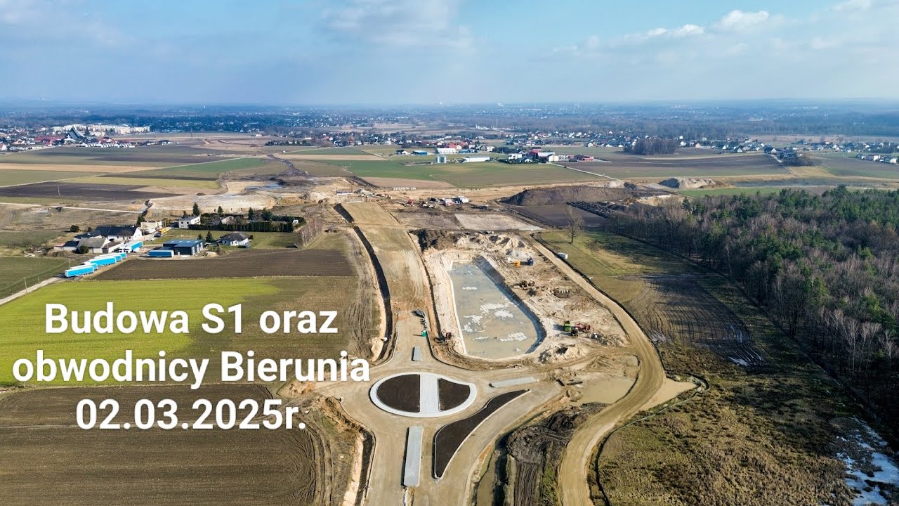 Budowa S1 Bieruń oraz obwodnicy Bierunia 02.03.2025r. | DJI Mini 3 | 4K