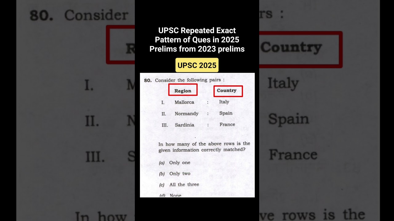 This UPSC 2025 Pre ques copied pattern of UPSC Prelims 2023😎🤩🔥
