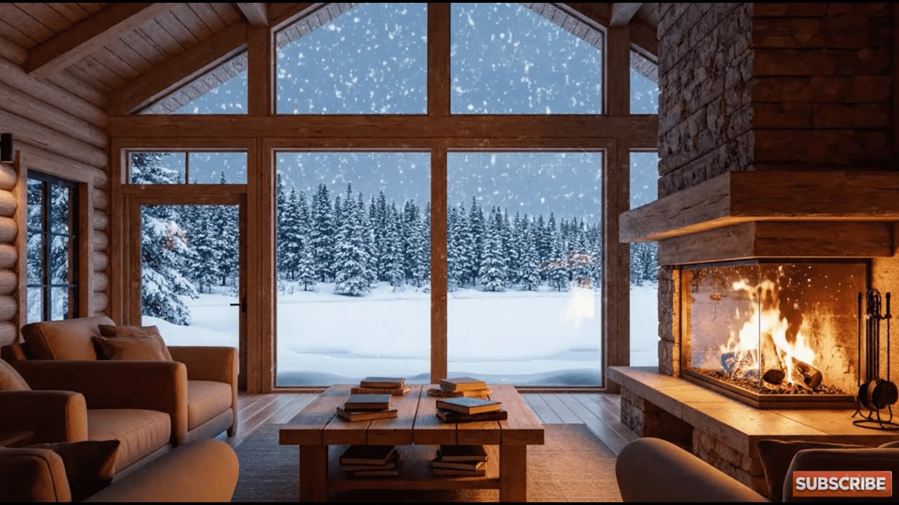 Cozy Blizzard Cabin Ambience for Relaxation & Focus | 10Hz Alpha Frequency | 3 Hours